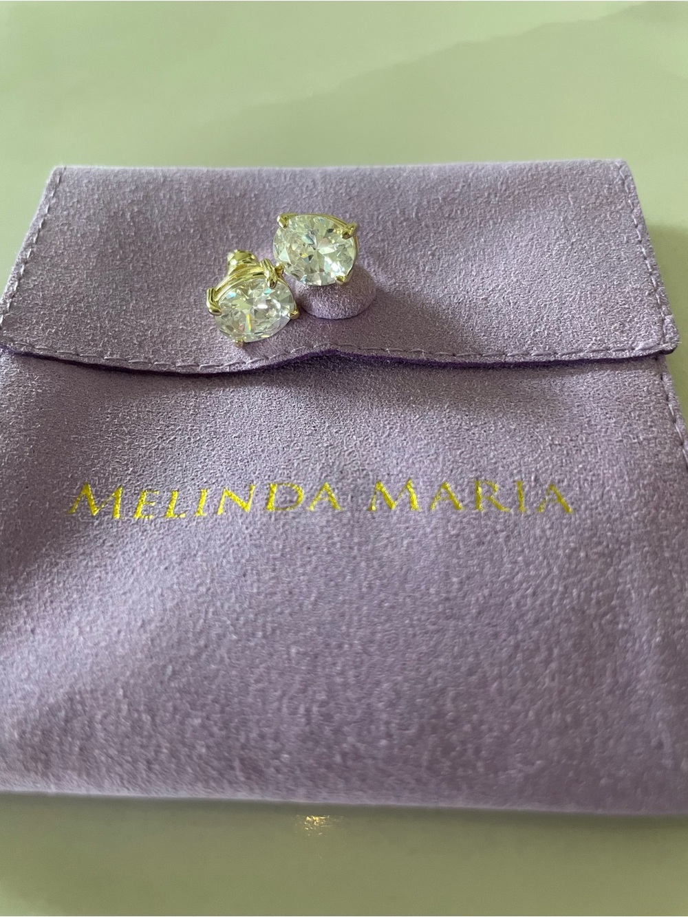 Melinda Maria Gold “Hello Gorgeous 10mm Studs” - Picture 2 of 7